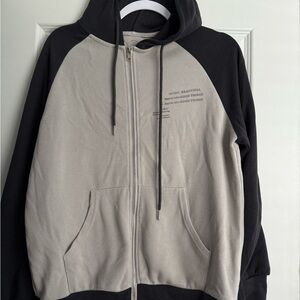 Black and Gray Women's Hoodie Jacket